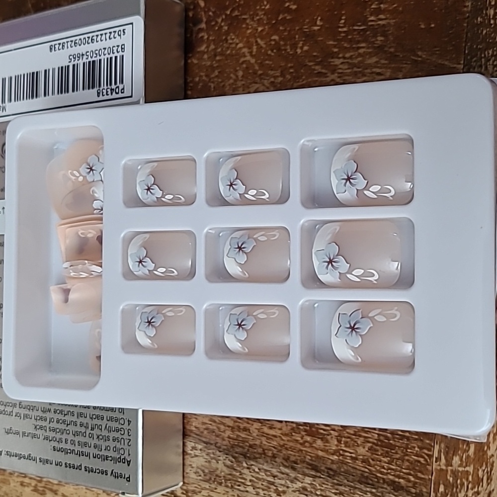 2/$16 Floral French Manicure Press On Nails